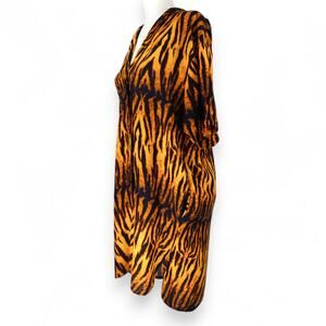 EUC UO Urban Outfitters Dean Printed Shirt Dress Sz. M [12-14] Tiger Print Y2K‎